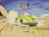 Bumblebee (in car mode)
      being chased by Starscream
