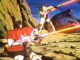 Sideswipe shooting at Decepticons
