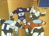 Fighting a group
      of Autobots single handedly
